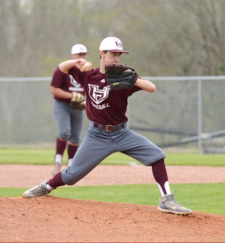 Ethan Nichols is shown pitching for Hubbertville against Belgreen during a baseball game at Hubbertville last week.