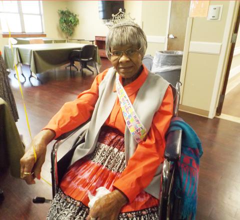 Ella Wilson is shown celebrating her 99th birthday at the Fayette Long-Term Care Center.