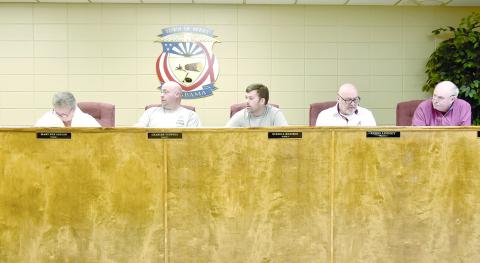Shown at the Berry Town Council meeting, from left: Council members Mary Sue Lollar, Chuck Tidwell, Russell Madison, Chris Lindsey and Calvin Madison.