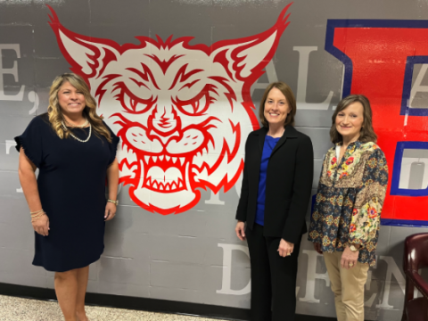 Pictured above at Berry High School from left to right: Tracy Hollingsworth, Dr. Kim Williams, Principal of Berry High School and Sharon Howard