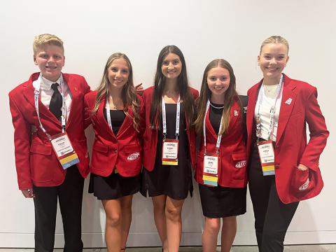 Berry FCCLA students who attended the National leadership Conference are, pictured above in no particular order, Kryssa Fields, Danni Kate Naramore, Sydney Frost, Anna Raley Palmer and Collin Lowery