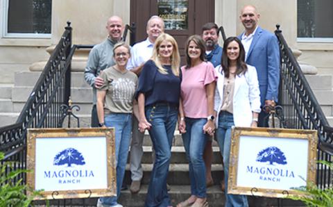 Pictured on the front row from left to right: August Junkin, Daphne McCabe, Myra Rainey and Amanda Porter; back row left to right: Sam Junkin, Rick McCabe, Greg Rainey and Luke Porter.