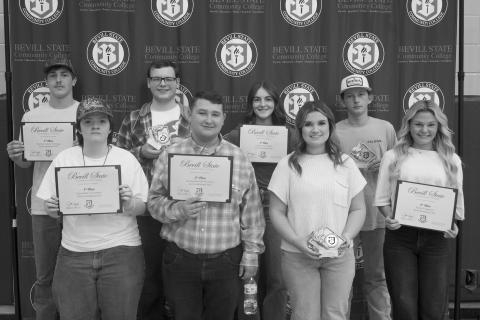 Berry High School winners. Back row (left to right): Luke Ward, Houston Gurganus, Leah Ward and Seth Traweek. Front row: Hunter Roberts, Wesley Baker, Camryn Fros, and Bridget Dunn.