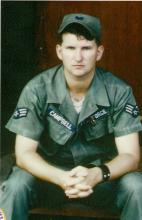 Shown is Jimmy Campbell as a soldier in Thailand.