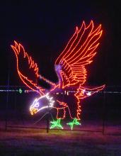 One of the new displays at Christmas in the Park is this American Eagle.