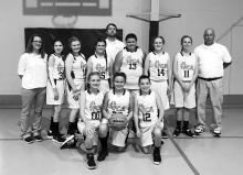 Shown are players and coaches for Fayette Christian Academy’s first sports team, the junior high girls basketball team. Shown from left, front: Abby Lovelace, Sara Beth Shirley and Sydney Durr. Back: Coach Danielle Hall, Keslyn Sullivan, Leanna Ray, Gracelyn Westbrook, Head Coach Jarrett Lovelace (back), Harlie Pogue, Savannah Underwood, Maty Freeman and Coach Timmy Fulmer.