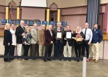 Shown at the March 5 “Sister Cities” meeting in Irondale, from left: Wanda Simpson, A&B Distillery; Tina Simpson, A&B Distillery; J.B. Simpson, owner of A&B Distillery; Julie Simpson, A&B Distillery; Max Weaver, Fayette Chamber member; Fayette Area Chamber of Commerce Director Daniel White; Piedmont Community Development Director Lane Weatherbee; Fayette Mayor Ray Nelson; Piedmont Mayor Bill Baker; Piedmont City Clerk Michelle Franklin; Steve Fowler, Fayette CDC member; and Temple Bowling.