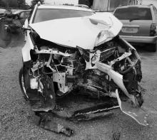 Pictured is the vehicle that Ann Frances Crone was driving following her accident.