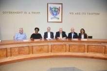 Shown is the newly-seated Fayette City Council. From left: Councilman Jerry Nichols, Councilwoman Aliska Hughes-Monroe, Mayor Rod Northam, Councilman Tommy Williams, Councilman Eddy Campbell and Councilwoman Virettia Whiteside.