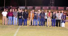 Shown are several of the veterans who attended the Veterans Day Program held at John Morgan Brown Stadium.