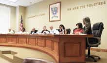 Pictured at the Sept. 26 Fayette City Council meeting, from left: Council members Jerry Nichols, Aliska Hughes-Monroe and Tommy Williams, Mayor Rod Northam, Council members Eddy Campbell and Virettia Whiteside, Fayette Junior Mayor Emily Huang and City Clerk Dawn Clapp.