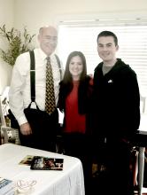 ABC/3340 Chief Meteorologist James Spann was at “The Only Door Cafe” in Fayette on Saturday, Jan. 14 to sign copies of books that he has authored, including, “Weathering Life,” and “All You Can Do is Pray.” Spann is shown at the event with Emma Nix and Will Brown.