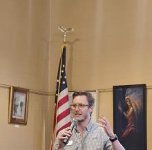 Tanner Scott of Silicon Ranch explains the details of the proposed solar farm project expected to begin next year. 