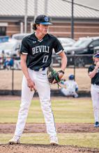 Will Whitley works from the mound during Bevill State’s strong six-game stretch, earning a win in the Bears’ victory over BMCU Dev 26. 