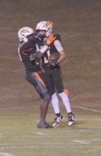 Wyatt Weeks celebrates the clutch touchdown that put the Tigers ahead with under two minutes remaining.